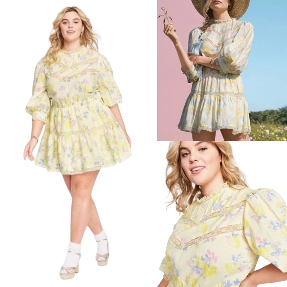 LoveShackFancy Yellow Floral Dress
